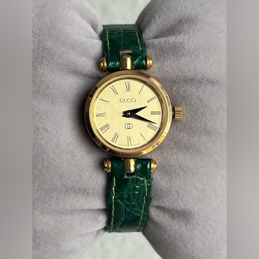 GUCCI 2000L Stacked Case sherry line green straps